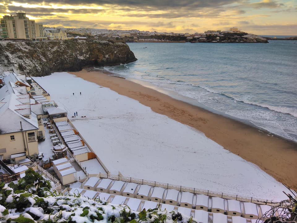Festive season on the cornish coast at Tolcarne Beach